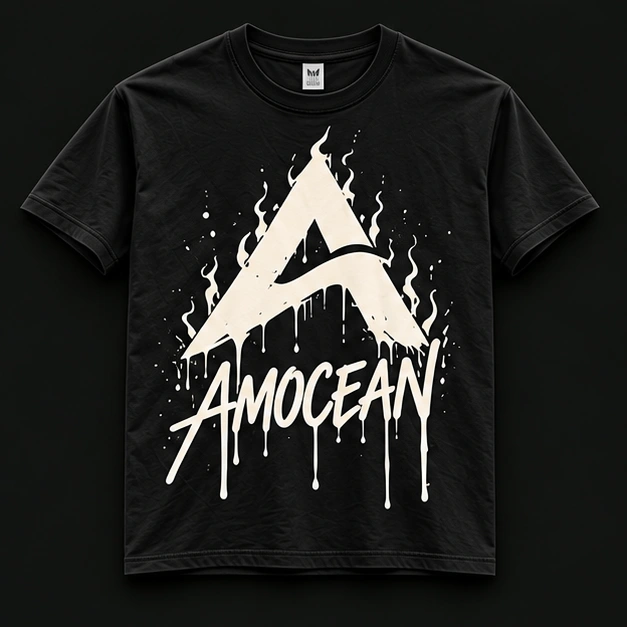 DRIP BLACK TEE in zwart