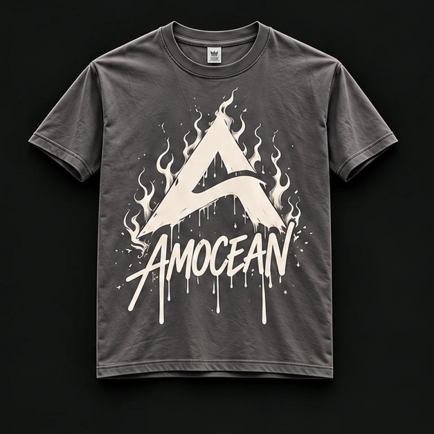 FLAME GREY TEE in grijs