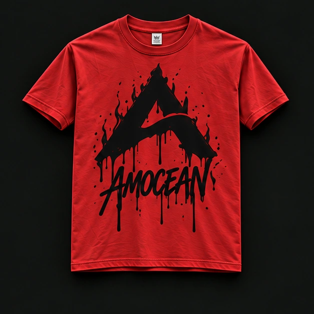 DRIP RED TEE in rood