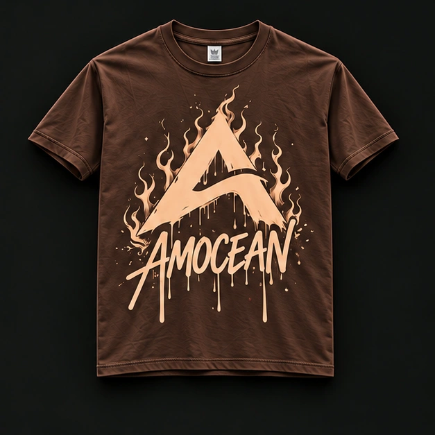 FLAME BROWN TEE in bruin